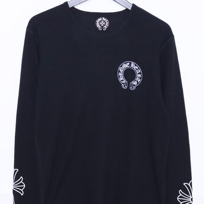 CHROME HEARTS Old Horseshoe Thermal T-Shirt Black Size L