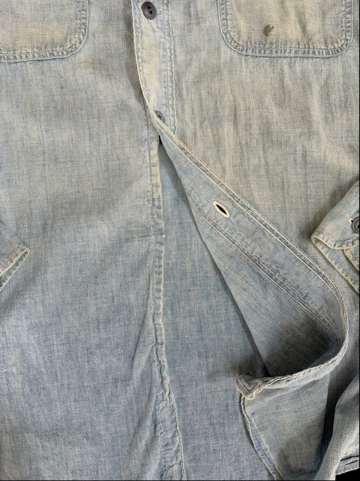 HERCULES 50s Vintage Chambray Long Sleeve Shirt