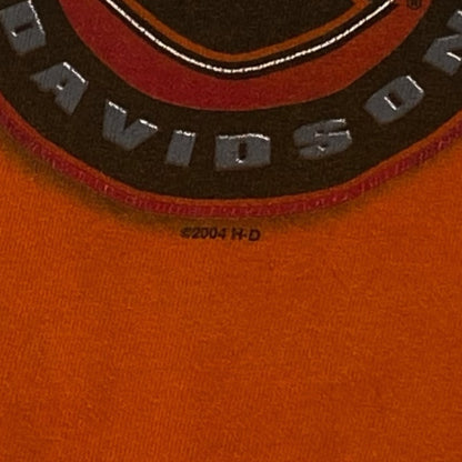 Harley Davidson 00s Sleeveless T-Shirt Orange Size L