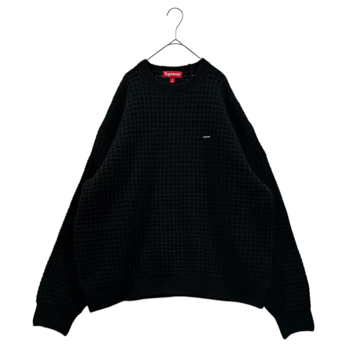 SUPREME 25AW Small Box Logo Waffle Sweater Black Size XL