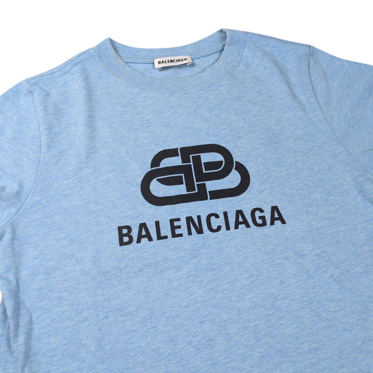 BALENCIAGA BB Logo Printed Cotton T-Shirt Size XS