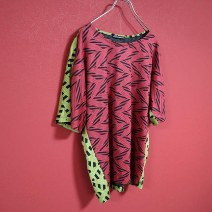 Issey Miyake SS Pleated Color Block Red Yellow Size 3