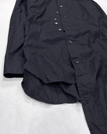 Yuji Yamada Asymmetrical Layered Hem Shirt Black Size 2