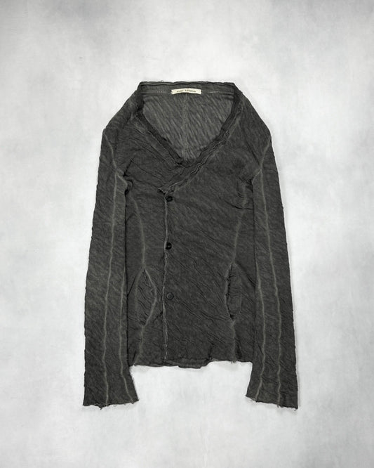 Poeme Bohemien Crinkled Cotton-Linen Cardigan (FW12) Size 46