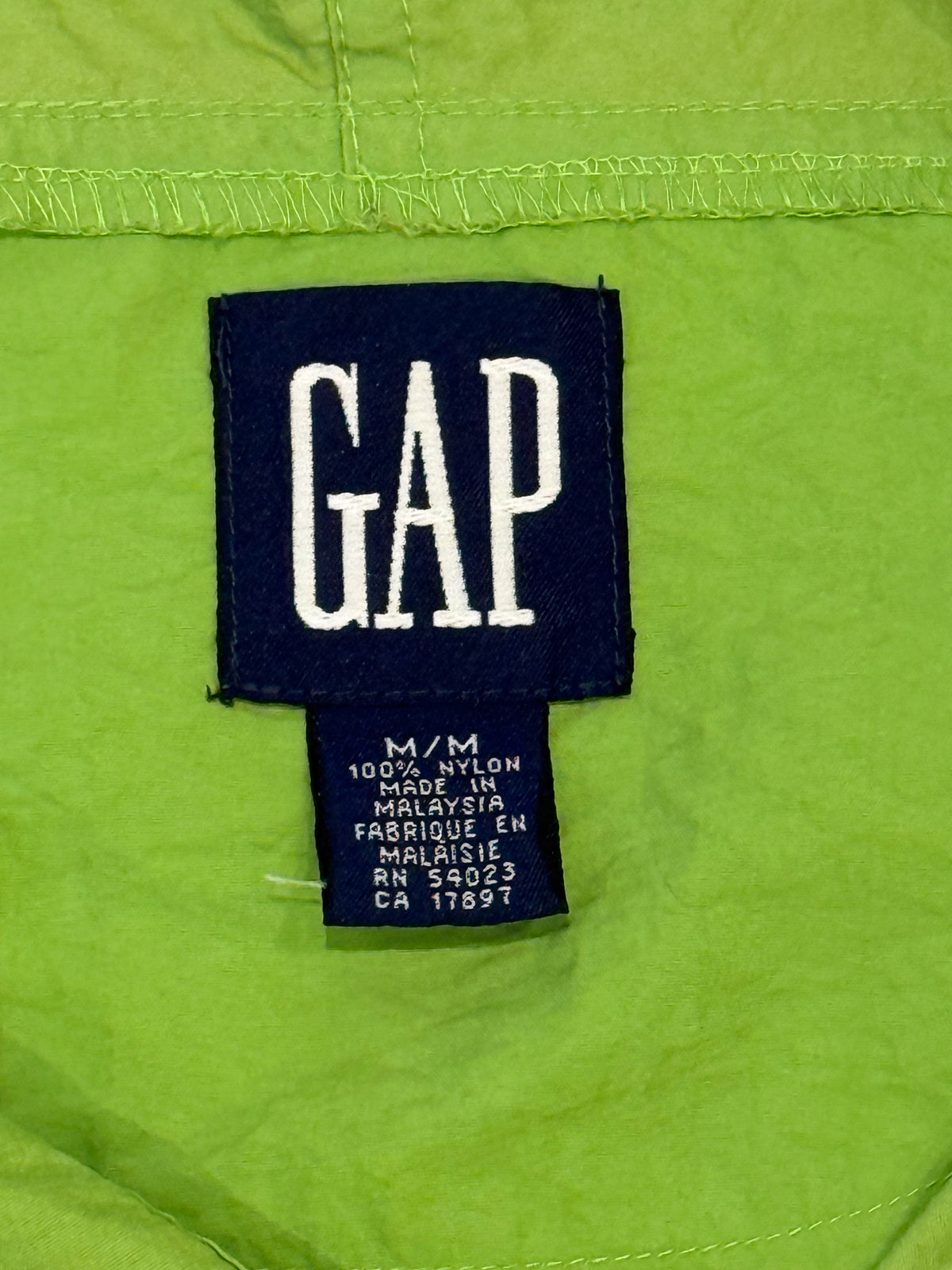OLD GAP 90s Nylon Lime Green/Purple Size M