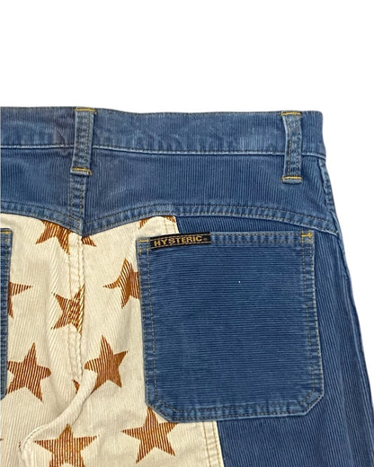 Hysteric Glamour Corduroy Star Stripe Pants Blue