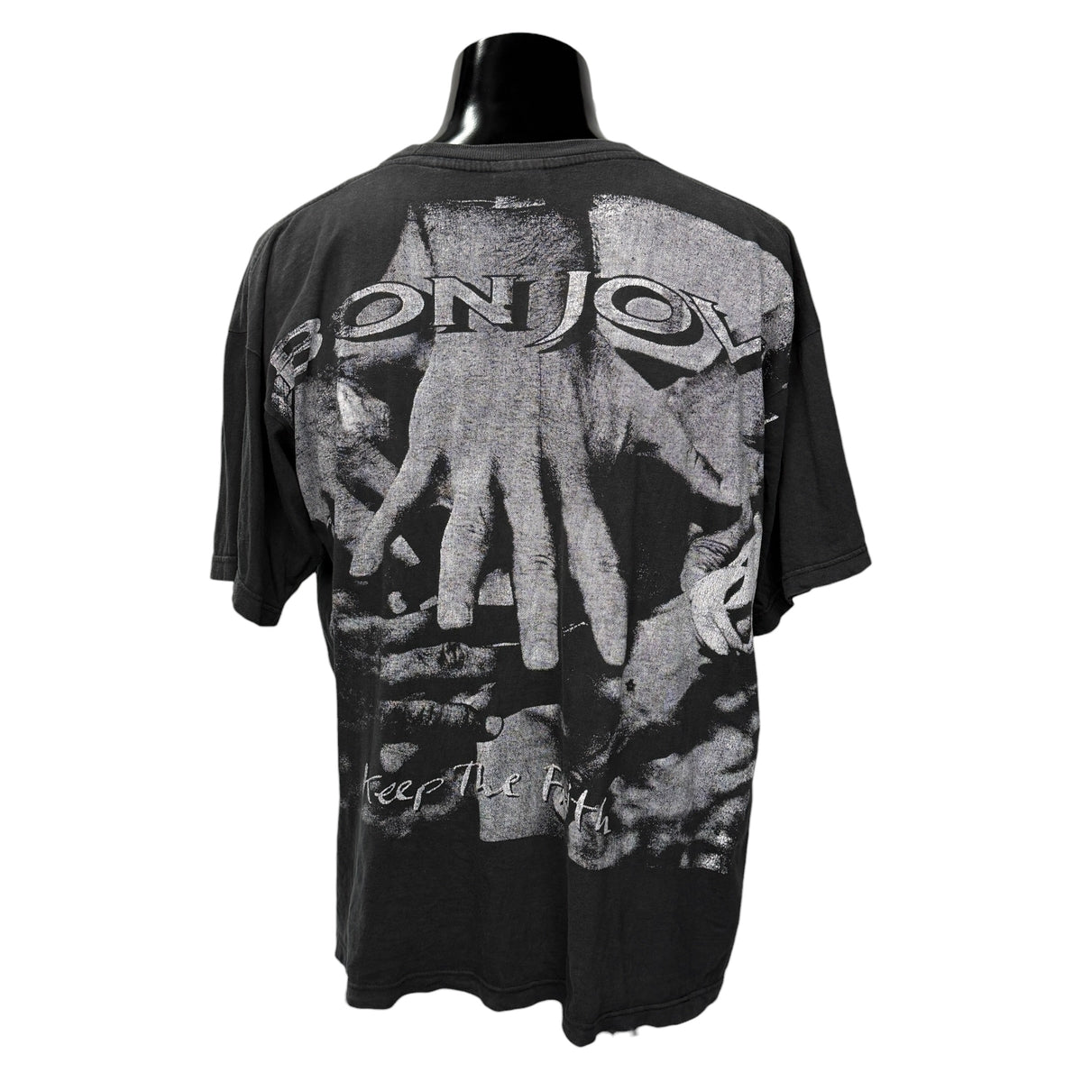 BON JOVI 90s Vintage "Keep The Faith" AOP T-Shirt Size XL