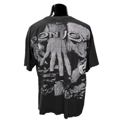 BON JOVI 90s Vintage "Keep The Faith" AOP T-Shirt Size XL