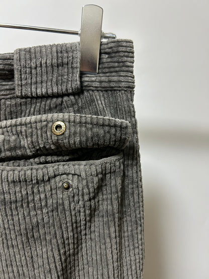 Italian Corduroy Trousers 80s Gray Size S