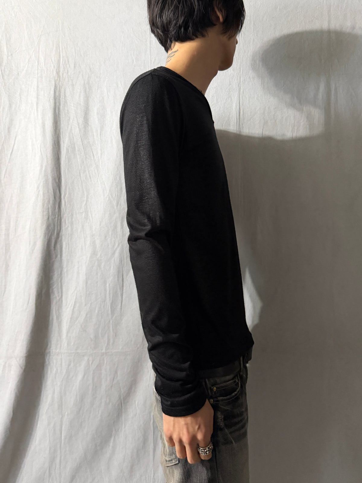 TORNADO MART Glitter Stripe Long Sleeve Shirt