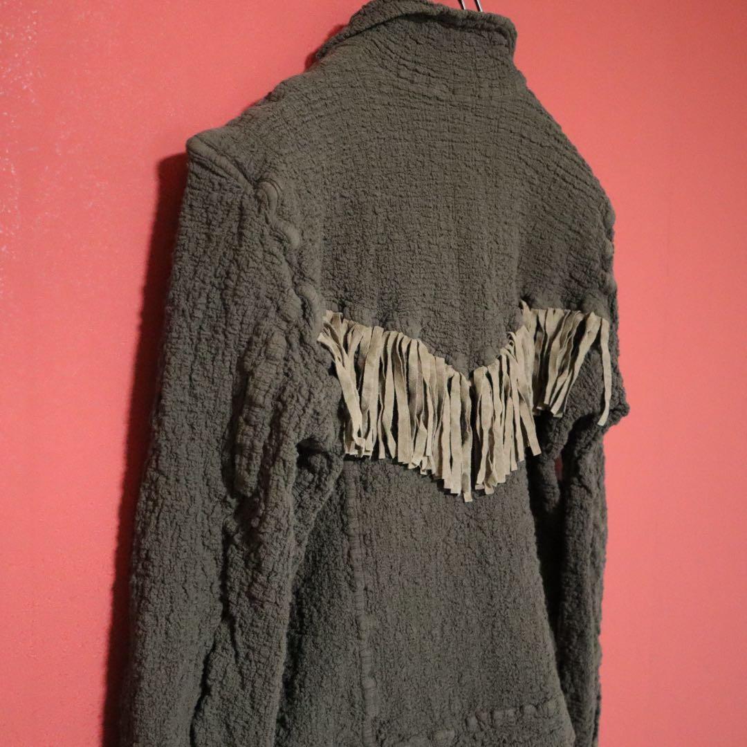 ISSEY MIYAKE 00s me Brown Fringe Popcorn Jacket Size FREE