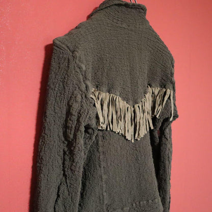 ISSEY MIYAKE 00s me Brown Fringe Popcorn Jacket Size FREE