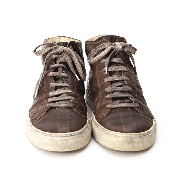 Y's for men Distressed Leather Sneakers Brown Size 28cm