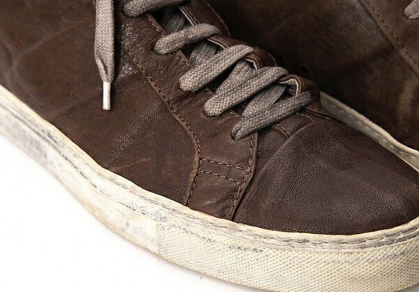 Y's for men Distressed Leather Sneakers Brown Size 28cm