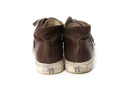 Y's for men Distressed Leather Sneakers Brown Size 28cm