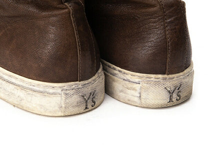 Y's for men Distressed Leather Sneakers Brown Size 28cm