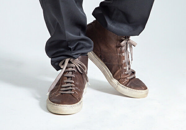 Y's for men Distressed Leather Sneakers Brown Size 28cm