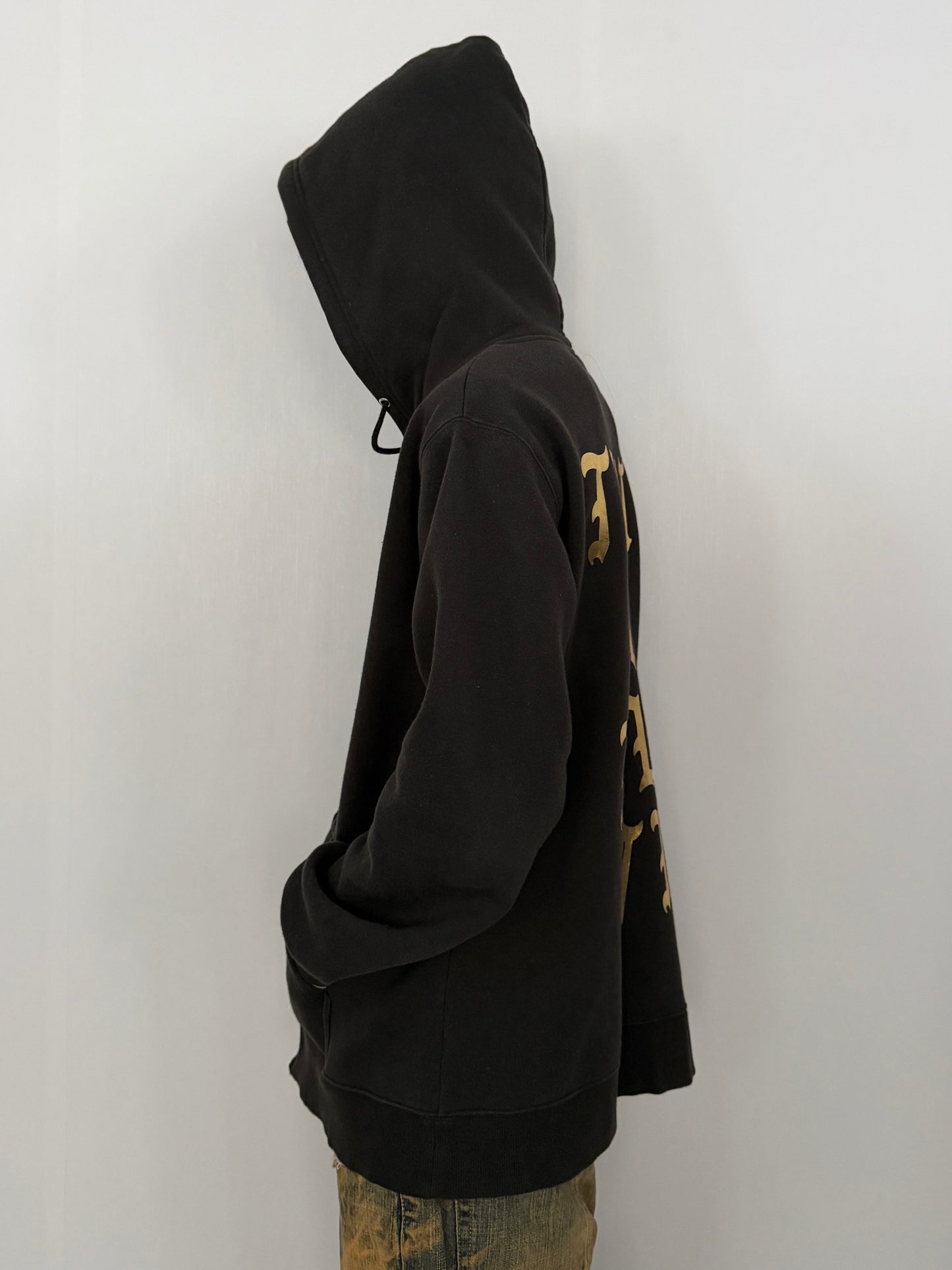 Vintage Milkboy Message Black Zip Hoodie Size XL