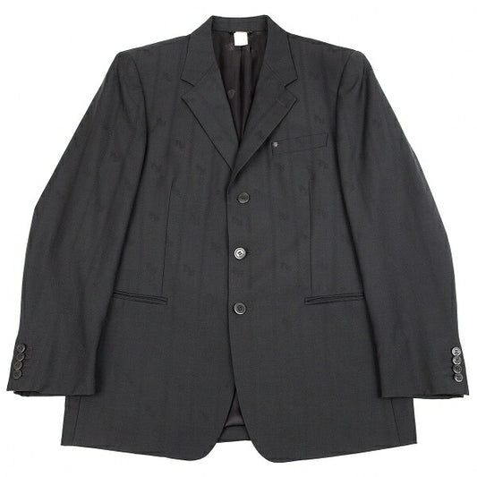 VERSACE Medusa Lining Jacquard Stripe Jacket Gray Size 50