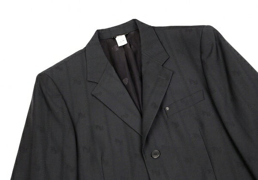 VERSACE Medusa Lining Jacquard Stripe Jacket Gray Size 50
