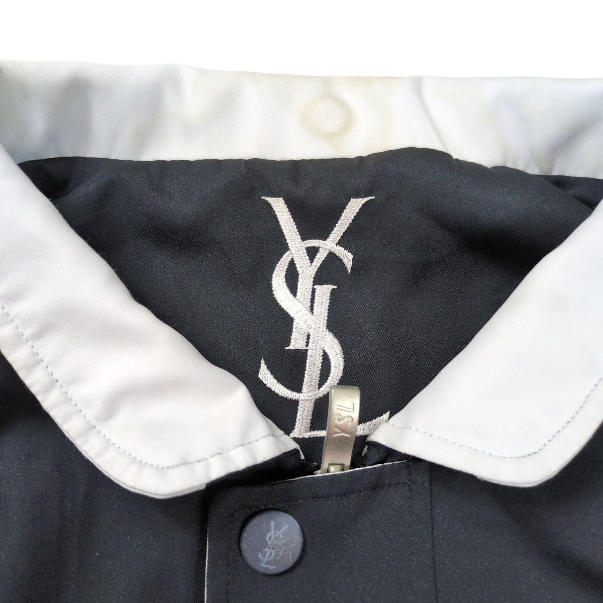 Yves Saint Laurent YSL Logo Zip Up Blouson Black Size 105