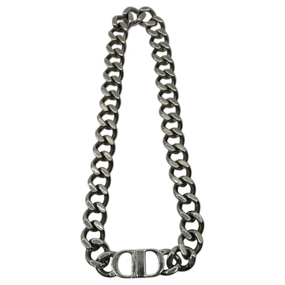 Christian Dior CD ICON Chain Link Necklace Silver