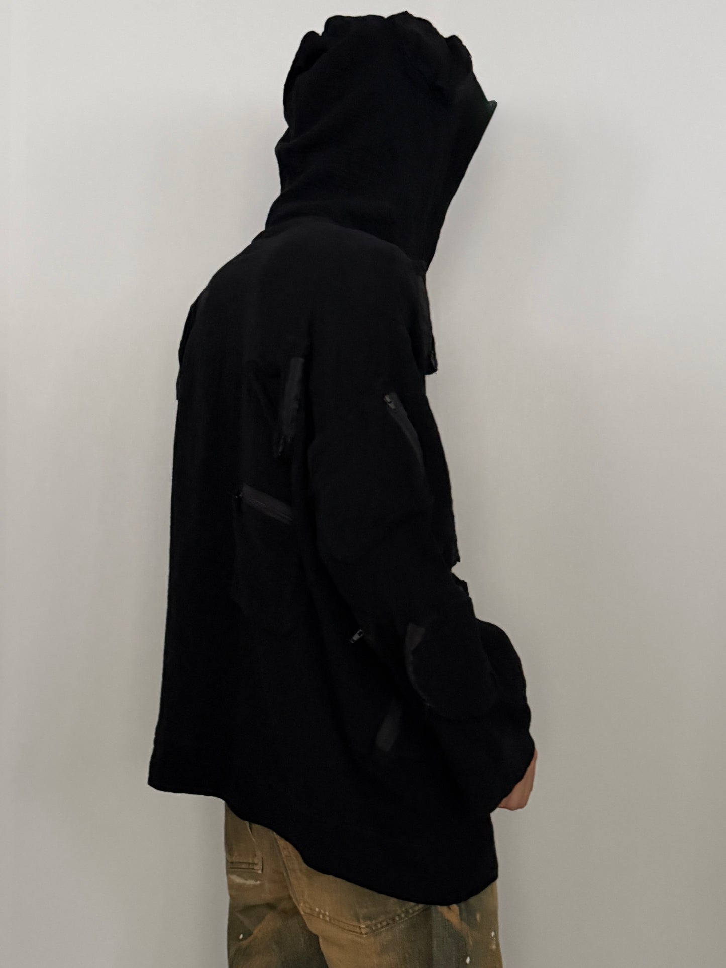 Vintage IKUMI Gimmick Zip Hoodie Black Size XL