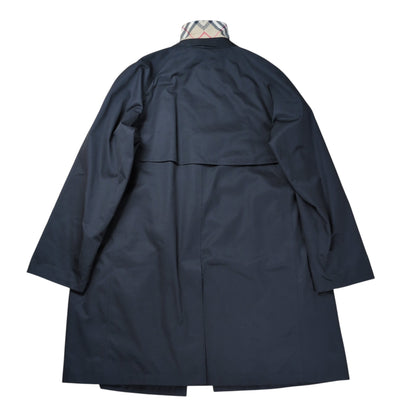 BURBERRY LONDON Black Burberry Check Balmacaan Coat