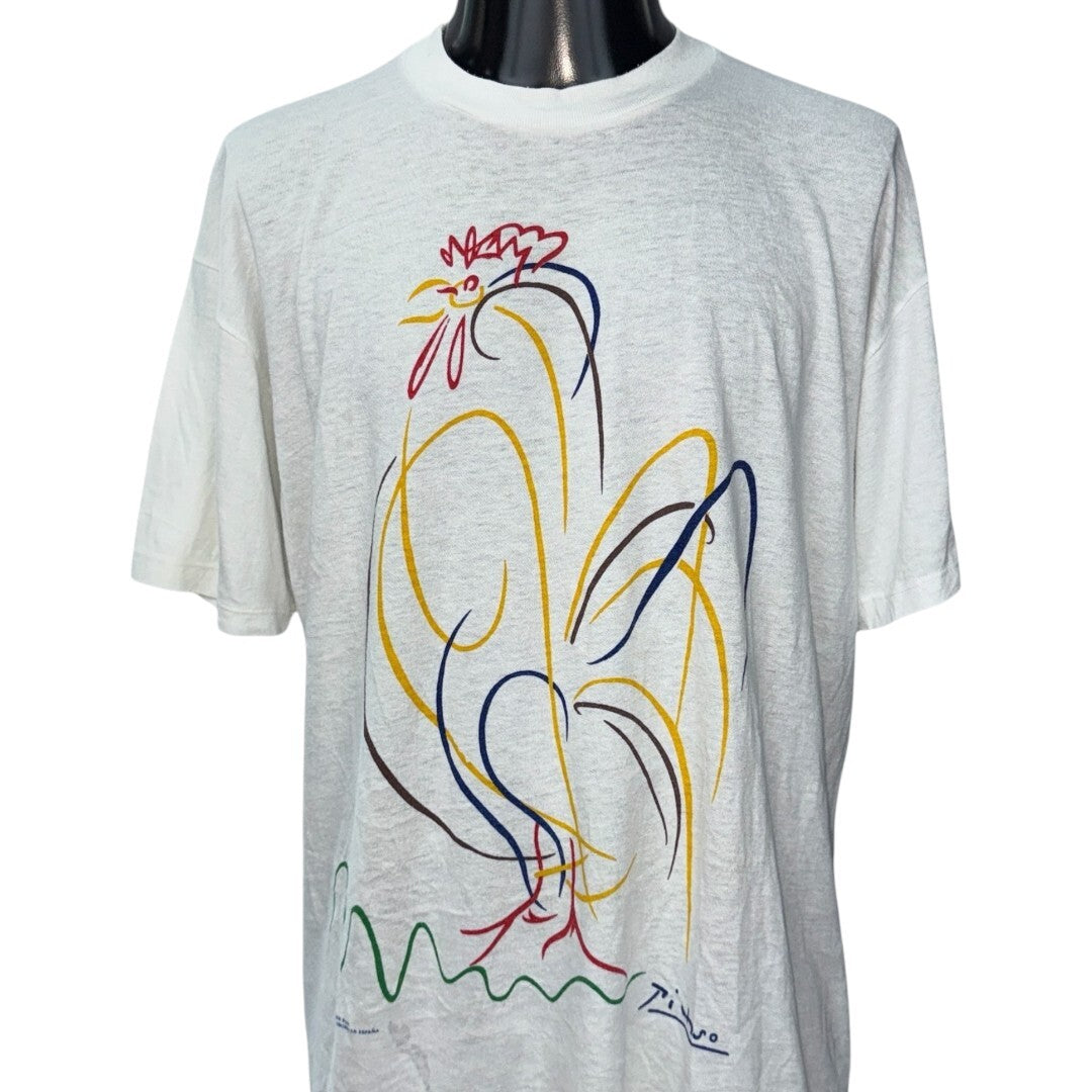 PICASSO 80s 90s Spain Limited Rooster Art T-Shirt Size XL