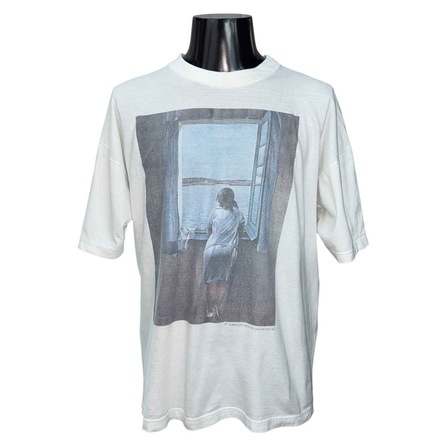 SALVADOR DALI 90s Figure at a Window Art T-Shirt Size L