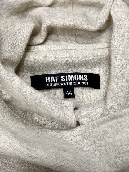 Raf Simons Scarf Collar Wool Shirt (F/W 08) Beige Size 44