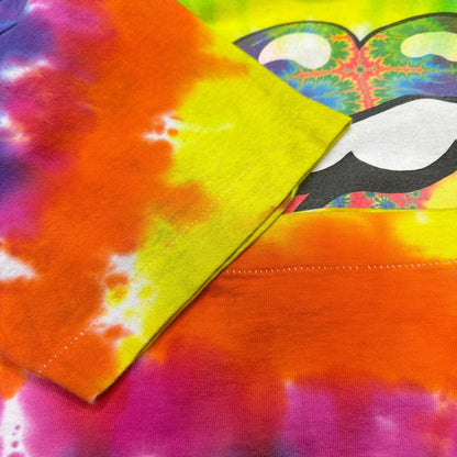 THE ROLLING STONES 90s Liquid Blue Tie-Dye Lips & Size XL