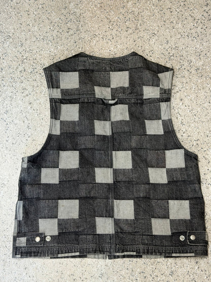 Supreme Patched Denim Vest Black Size L