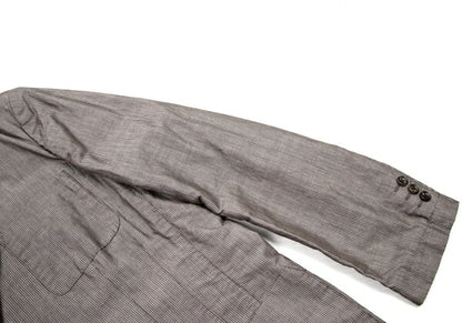 Papas Cotton Linen Stripe Tailored Blazer Brown-Gray Size M