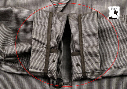 Papas Cotton Linen Stripe Tailored Blazer Brown-Gray Size M