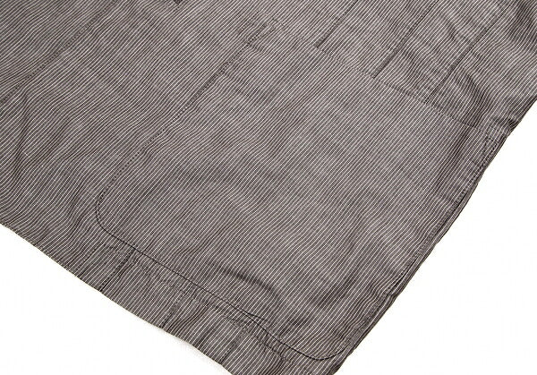 Papas Cotton Linen Stripe Tailored Blazer Brown-Gray Size M