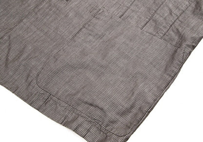 Papas Cotton Linen Stripe Tailored Blazer Brown-Gray Size M