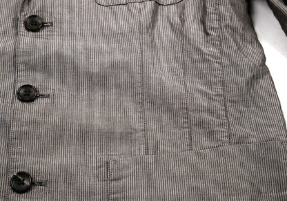 Papas Cotton Linen Stripe Tailored Blazer Brown-Gray Size M