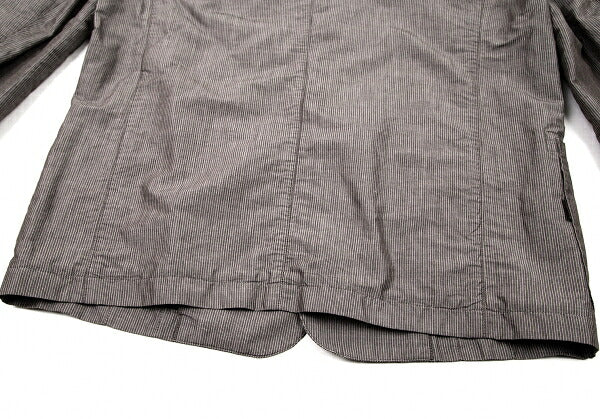 Papas Cotton Linen Stripe Tailored Blazer Brown-Gray Size M
