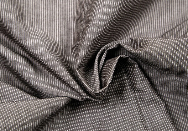Papas Cotton Linen Stripe Tailored Blazer Brown-Gray Size M