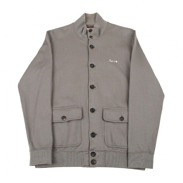 Papas Logo Embroidered Sweat Jacket Gray Size M