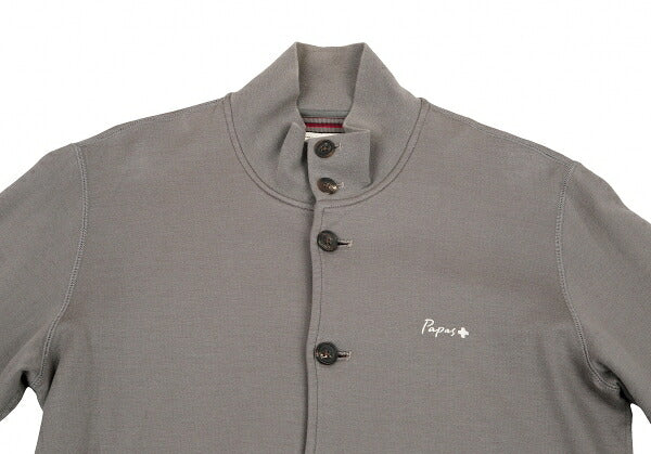 Papas Logo Embroidered Sweat Jacket Gray Size M