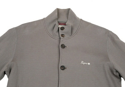 Papas Logo Embroidered Sweat Jacket Gray Size M