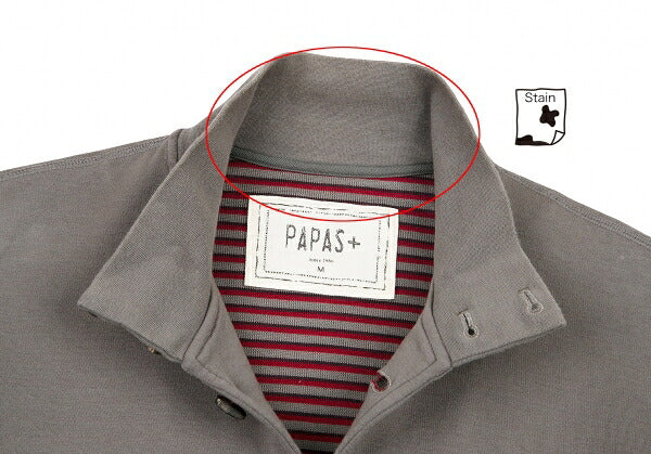 Papas Logo Embroidered Sweat Jacket Gray Size M