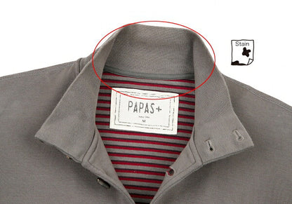 Papas Logo Embroidered Sweat Jacket Gray Size M
