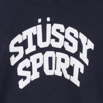 STUSSY × CHAMPION Reverse Weave Felt Hoodie Black Size L