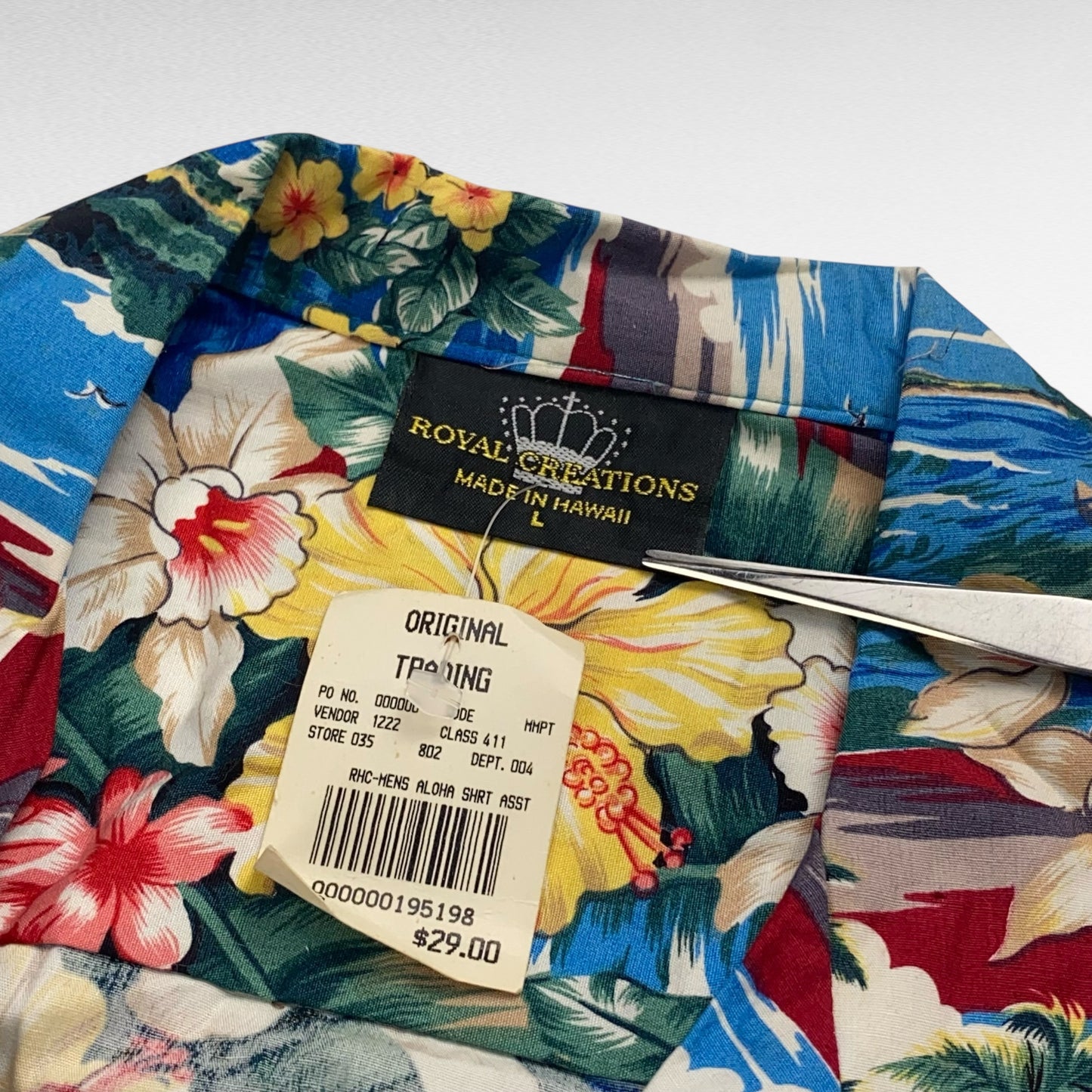 ROYAL CREATIONS Open Collar Shirt Size L