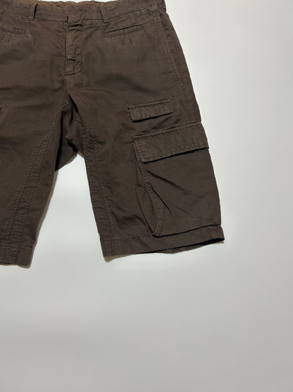 NEIL BARRETT 2000s Cotton Linen Cargo Shorts Brown Size 48