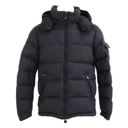 MONCLER MONTGENEVRE Wool Hooded Down Jacket Gray Size 1