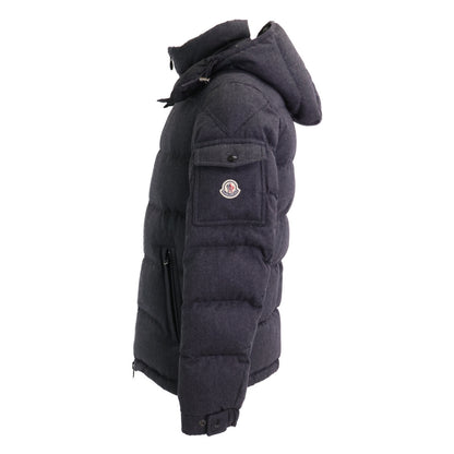 MONCLER MONTGENEVRE Wool Hooded Down Jacket Gray Size 1